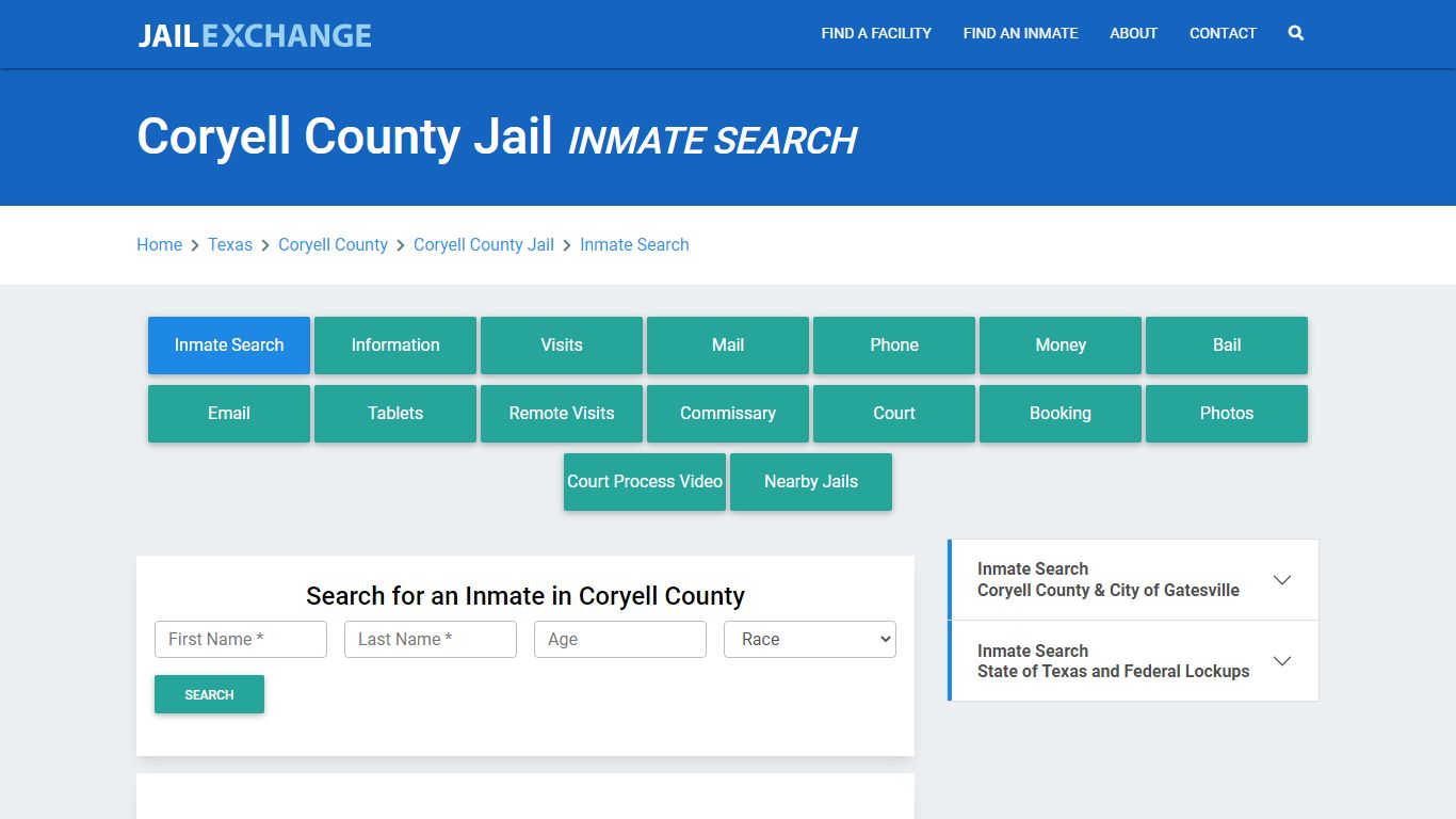 Coryell County Jail, TX Inmate Search: Roster & Mugshots